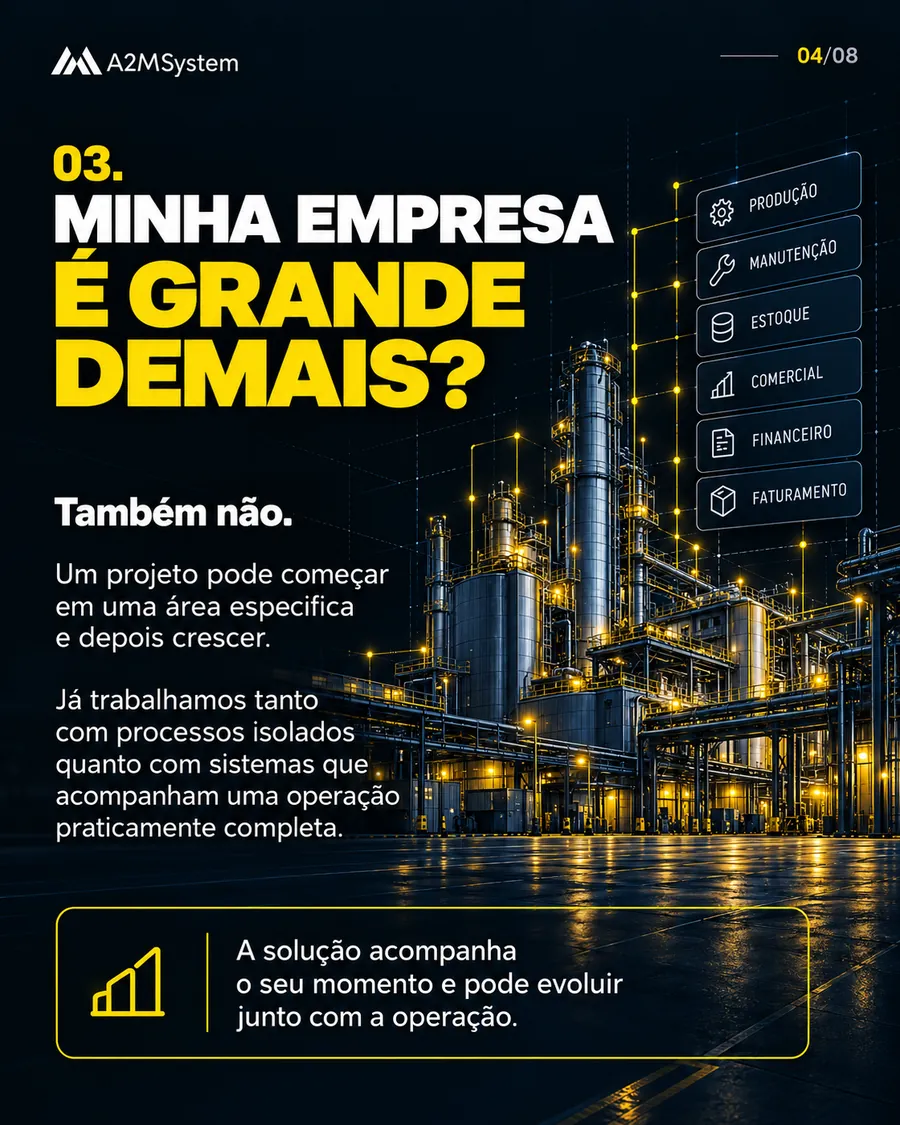 Dúvida 3: Minha empresa é grande demais? Também não. Um projeto pode começar em uma área específica e depois crescer.